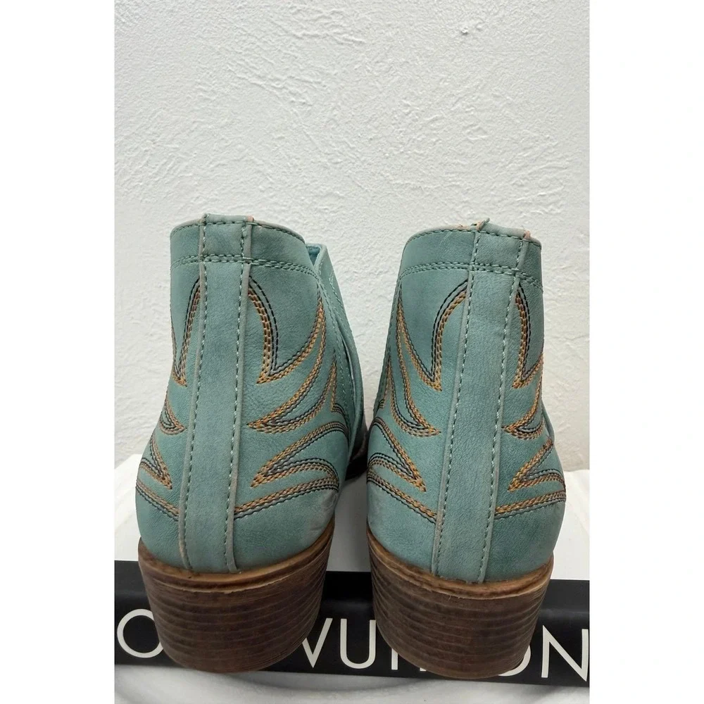 ROPER Turquoise Western Ankle Boots Women's US 9 Embroidered Cowboy Booties